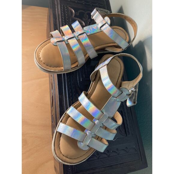 DV Dolce Vita Girls Sandals Metallic Shimmer Gladiator ~ Sz 12 - Picture 4 of 4